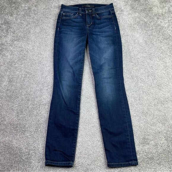 Joe's Jeans Women's 24 Blue Straight Ankle Low Rise Dark Denim Stretch - Picture 1 of 11